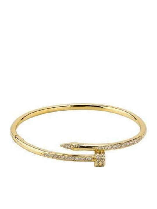Velve Brățară Pentru Femei Tip Cuff Din Oțel Plăcat Cu Aur Cu Zircon 5.8cm