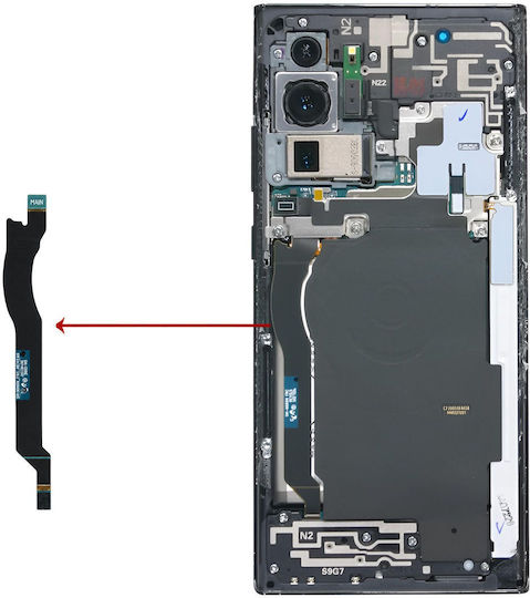 Clappio Кабел За Свързване На Екран Към Дънна Платка Samsung Galaxy Note 20 Ultra Черен