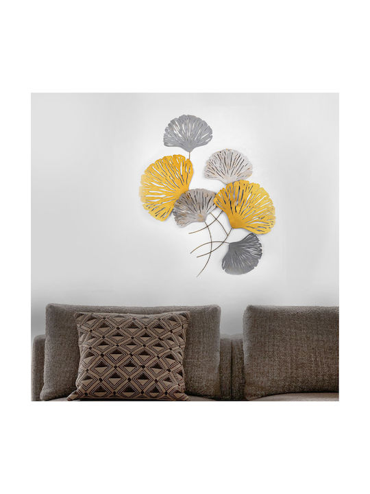 Megapap Wandbehang Flower Handgefertigt Bronzefarben aus Stoff 100x75cm