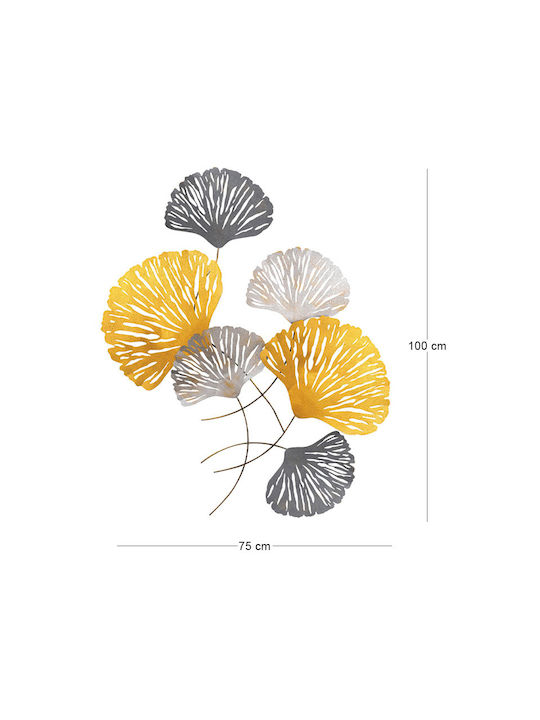 Megapap Wandbehang Flower Handgefertigt Bronzefarben aus Stoff 100x75cm