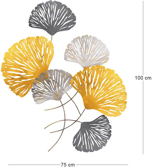 Megapap Decorative Tapestry Flower Handmade Bronze Fabric 100x75cm
