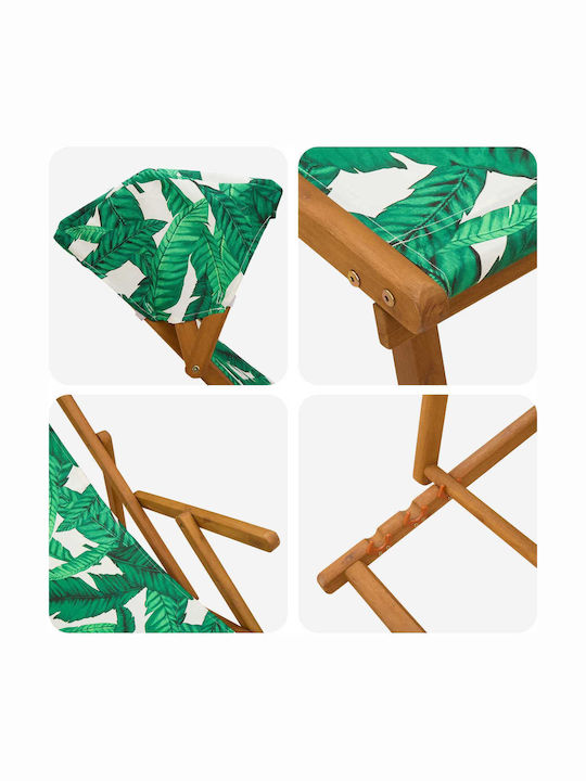 Градински Стол Дървен Зелен с Възглавница