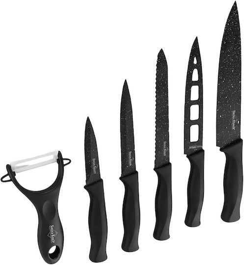 Swiss Haus Set 6 Cuțite De Bucătărie Lama Antiaderentă Decojor Ergonomic Negru