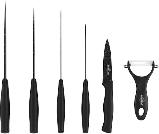 Swiss Haus Set 6 Cuțite De Bucătărie Lama Antiaderentă Decojor Ergonomic Negru