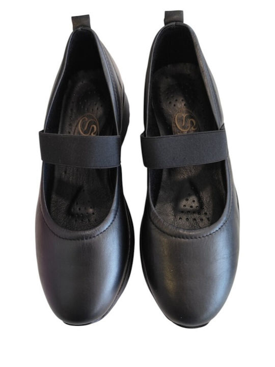 Damen Ballerinas aus Leder in Schwarz Farbe