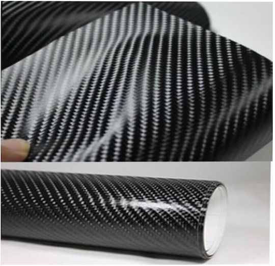 Roll 5d Carbon Car Wrapping Film Glossy Black Size 18m X 1.52m