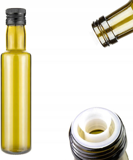 Bimberek Δοχείο Λαδιού Γυάλινο με Ροή 250ml ΜΑΥΡΟ