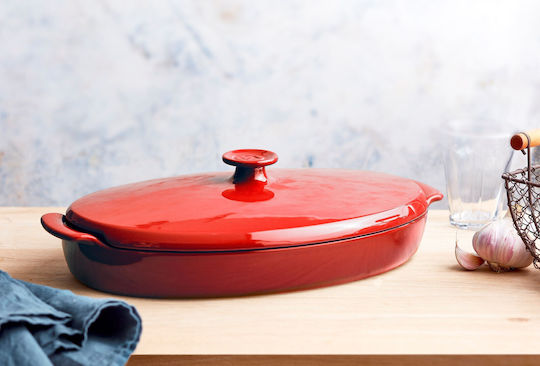 Emile Henry Papillote Cratiță Ovală Ceramică 42x25cm 9lt