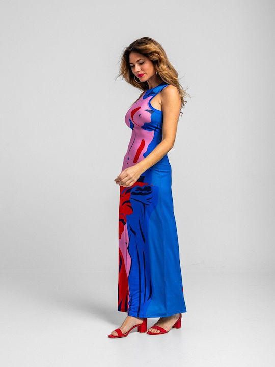Sommer Maxi Damenkleid Rosa und Rote