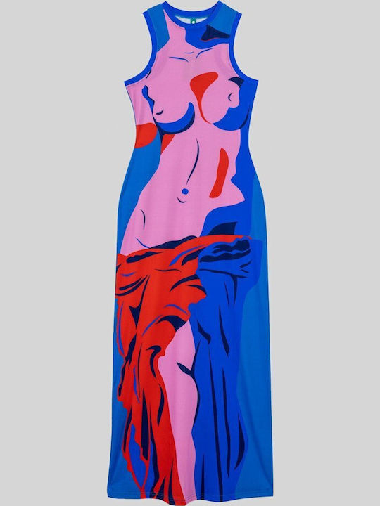 Sommer Maxi Damenkleid Rosa und Rote