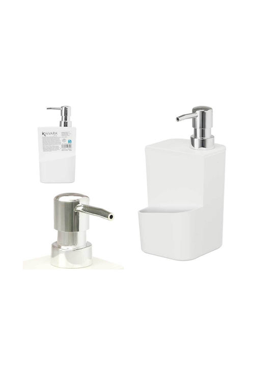 Kinvara Dispenser Kitchen Plastic with Sponge Holder White 650ml