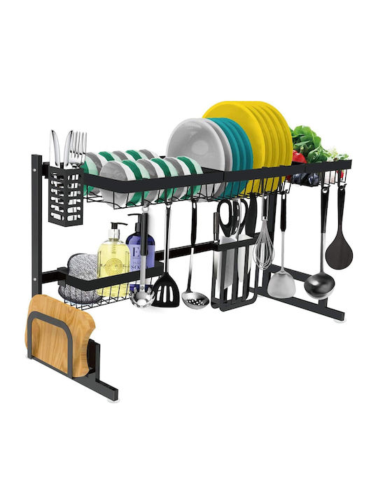 ForHome Scurgător De Chiuvetă Din Aluminiu Negru 65x32x52cm