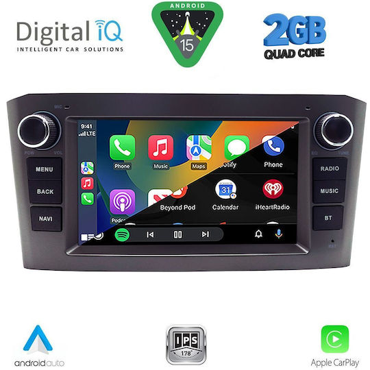 Digital IQ Автомобилна Аудио Система за Toyota Avensis 2009-2016 (Bluetooth/USB/Вграден Wi-Fi/GPS/Apple CarPlay/Android Auto) с Touch Screen 7"