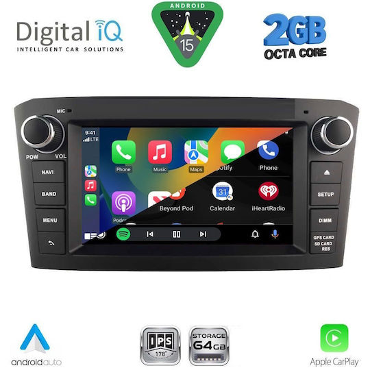 Digital IQ Автомобилна Аудио Система за Toyota Avensis 2009-2016 (Bluetooth/USB/Вграден Wi-Fi/GPS/Apple CarPlay/Android Auto) с Touch Screen 7"