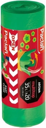 Paclan Aromatische Müllsäcke Kapazität 35lt 56x50cm 20Stück Grüne