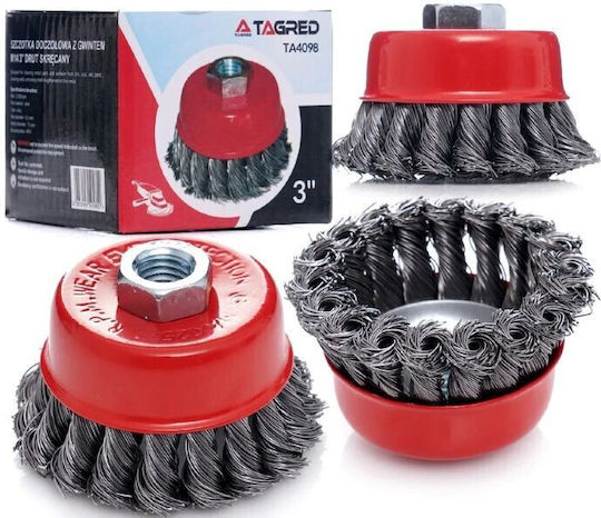 Front Steel Brush M14 Tagred 75 Mm Braided Wire Ta4098