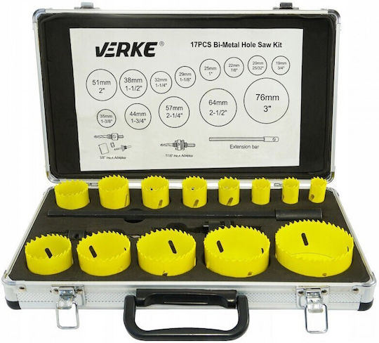Bimetall Lochsäge Set 17 Stücke Verke V05090