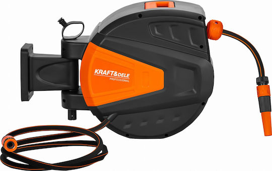 Furtun de grădină retractabil 25 m + 2 m Kraft&dele 1/2" tambur automat Kd2154