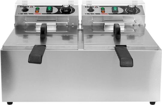 Professional Double Electric Fryer Yato Gastro Capacity 2 X 8 L Power 2 X 3.3 Kw 425x580x335 Mm Single-phase Stainless Steel