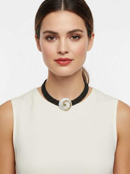 Liva Fashion Liva Fashion Halskette aus Silber Schwarze Liva Fashion Liva Fashion Halskette aus Silber Schwarze