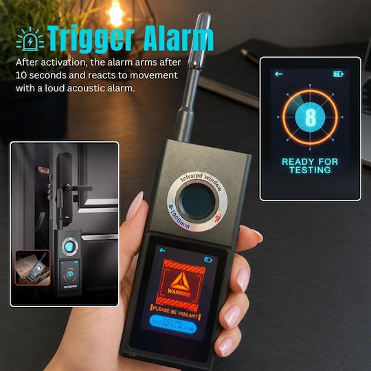 Detector de Microfoane Ascunse, Detectoare GPS iUni F888, Ecran OLED Tactil, Inteligență Artificială, Alarmă Antiefracție 50-8000 Mhz