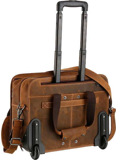 Greenburry Geantă de voiaj maro din piele M43cm