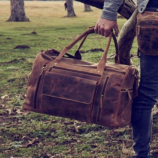 Greenburry Geantă Voiaj Maro din Piele M53xL26xÎ34cm.