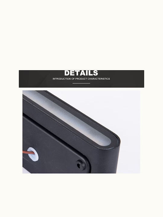 Lumină De Perete Exterior Led C30 Putere 6w A+ Rezistent La Apă Și Praf Alb Cald 3000k Aluminiu Negru
