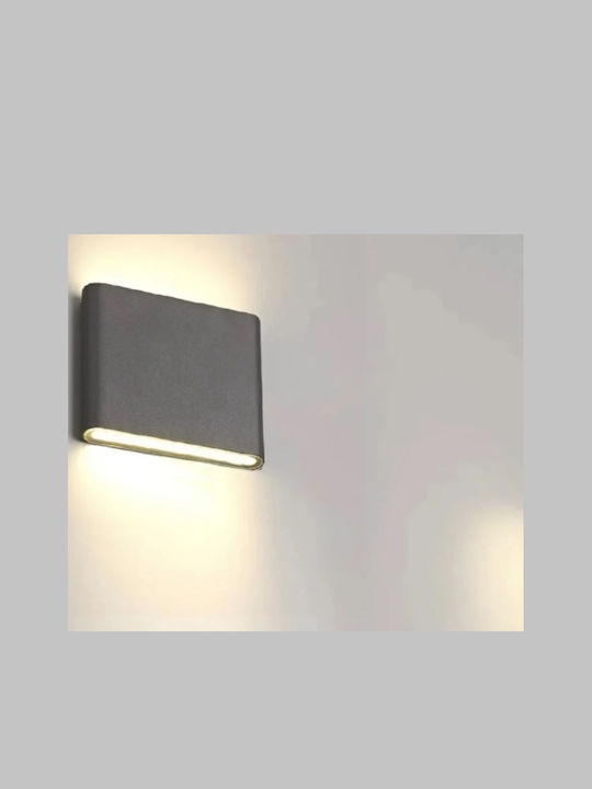 Lumină De Perete Exterior Led C30 Putere 6w A+ Rezistent La Apă Și Praf Alb Cald 3000k Aluminiu Negru