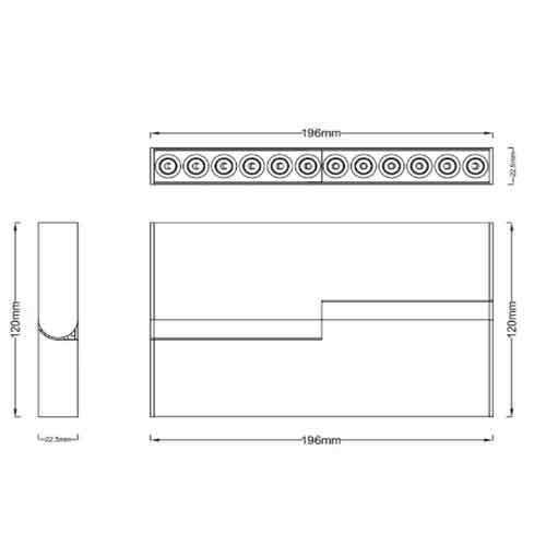 Baris Light LED Commercial Linear Wall Lighting 16W Warm White 34cm