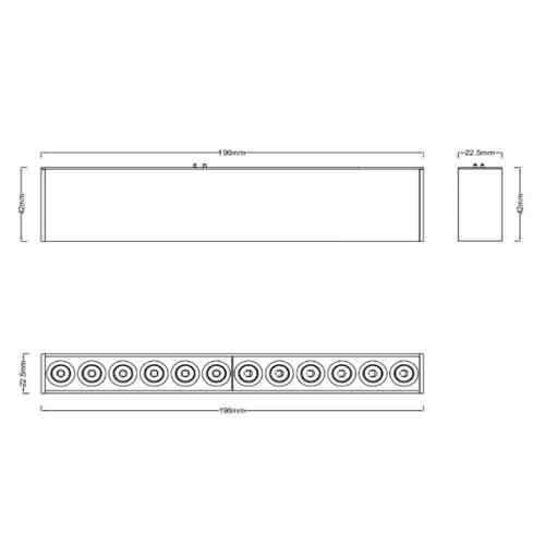 Baris Light LED Commercial Linear Wall Lighting 12W Warm White 34cm