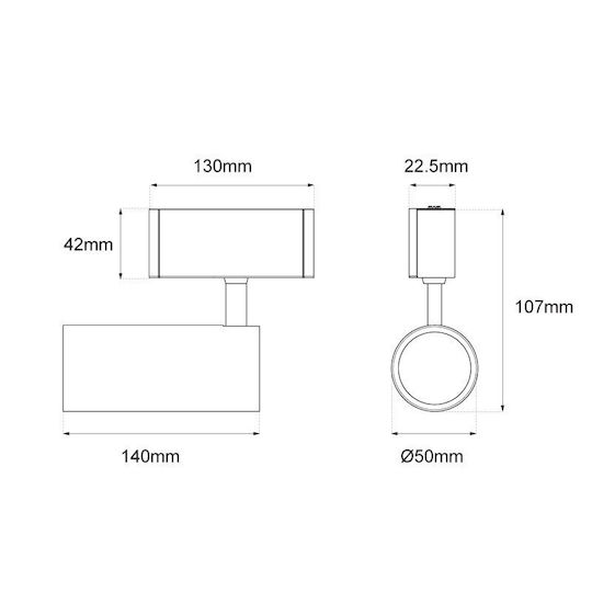 Baris Light LED Commercial Linear Ceiling Lighting 10W Warm White 36cm