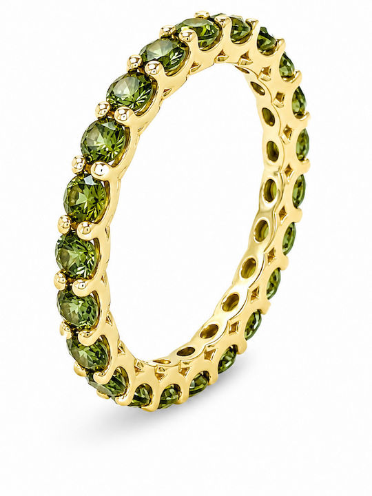 Verita Women's Eternity Band Ring with Zircon Made of Gold Plated Silver