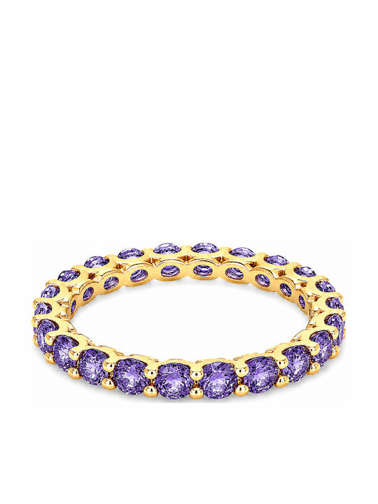 Verita Women's Eternity Band Ring with Zircon Made of Gold Plated Silver