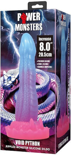 Power Monsters Dildo με Βεντούζα Μπλε