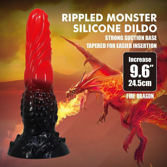 Dragon Dildo με Βεντούζα Κόκκινο