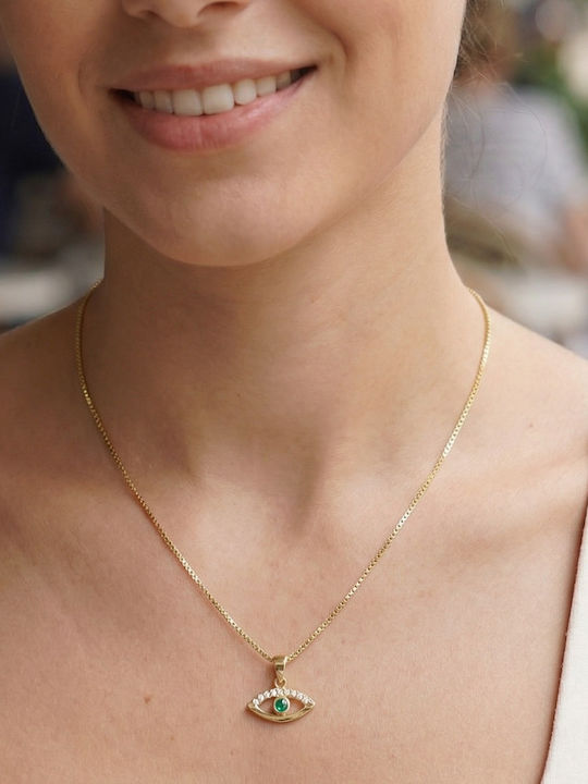 Kiriakos Gofas Hängendes Charm Auge aus 9K Gold