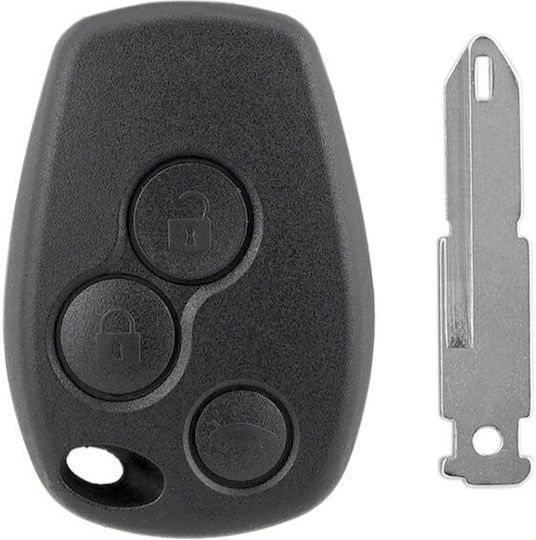 Carcasă Telecomandă Auto 3 Butoane Cu Lamă Inclusă Compatibil Renault Trafic Clio Modus Maestru Vivaro Movano