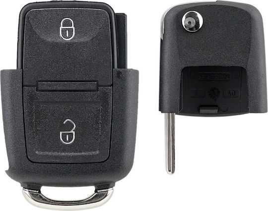 Carcasă Telecomandă Auto 2 Butoane Cu Lamă Compatibil Volkswagen Skoda Seat