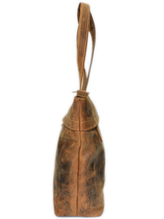 Leder Damen Schultertasche Braun