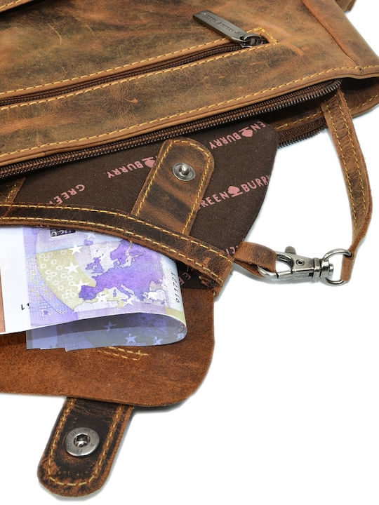 Geantă de umăr pentru femei din piele maro