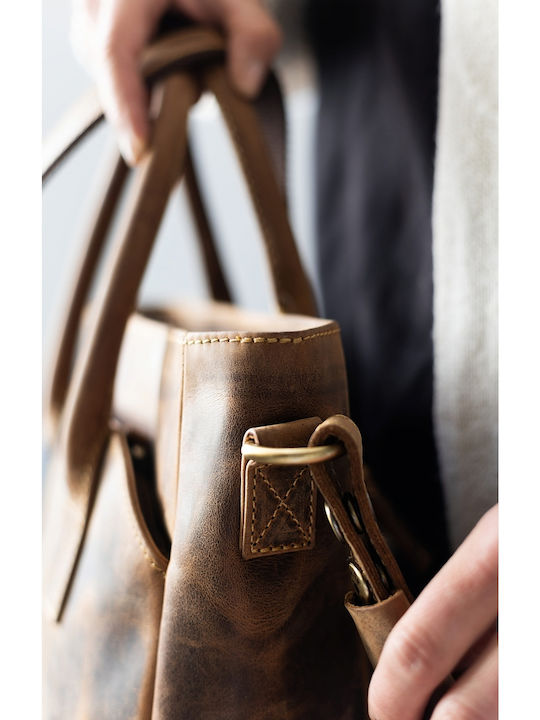 Leather Women's Shoulder Bag Brown