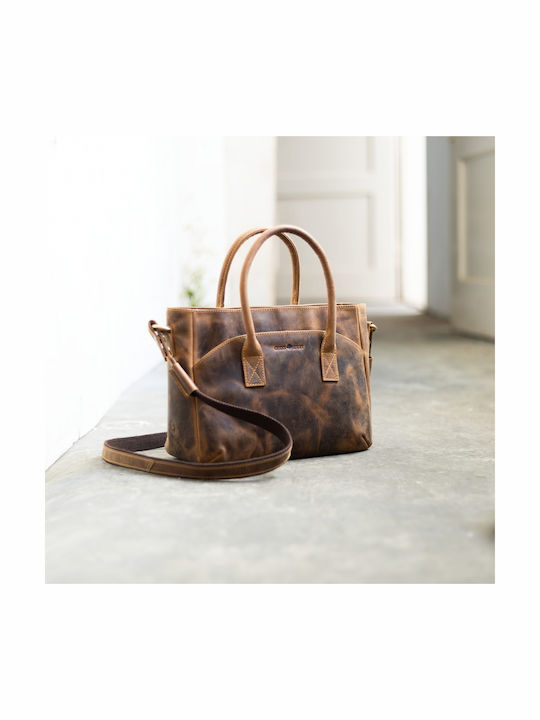 Leather Women's Shoulder Bag Brown