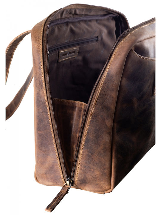 Leder Damen Schultertasche Braun