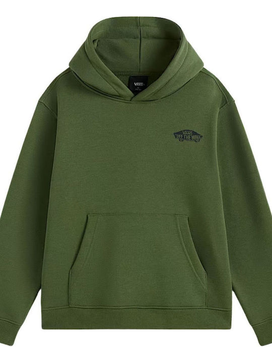 Fleece Kids Sweatshirt With Hood And Pockets Green