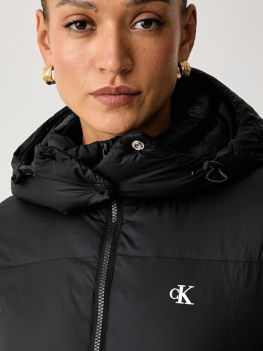 Дълго Дамско Puffer Яке за Зима Черно
