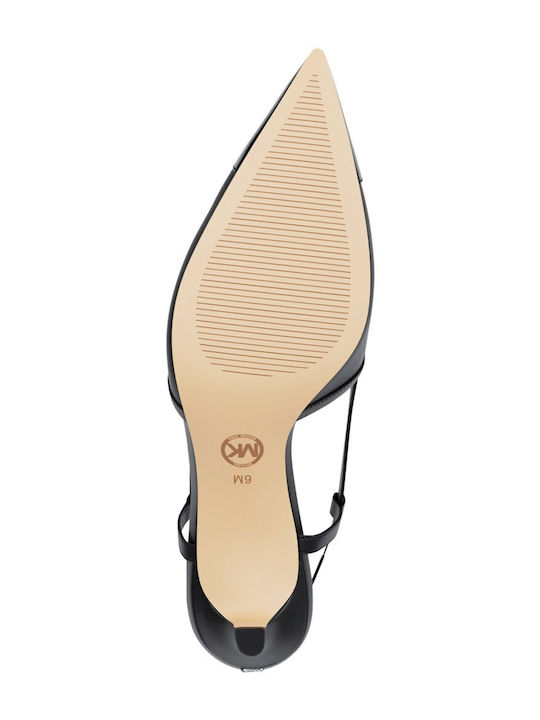 Alora Leather Heels with Mid Heel Black