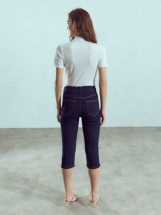 Celestino Capri din Denim pentru Damă Strass Slim Fit Albastru Închis
