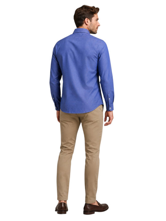 Langärmeliges Hemd in schmaler Passform Blau