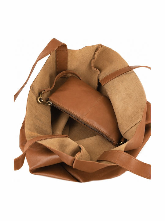 Leder Damen Schultertasche Braun